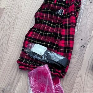Kilt, boots and belt